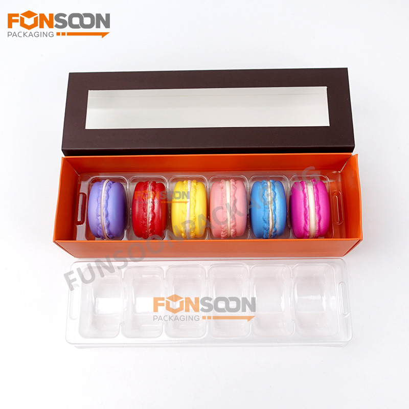 6 macaron paper drawer box set with window