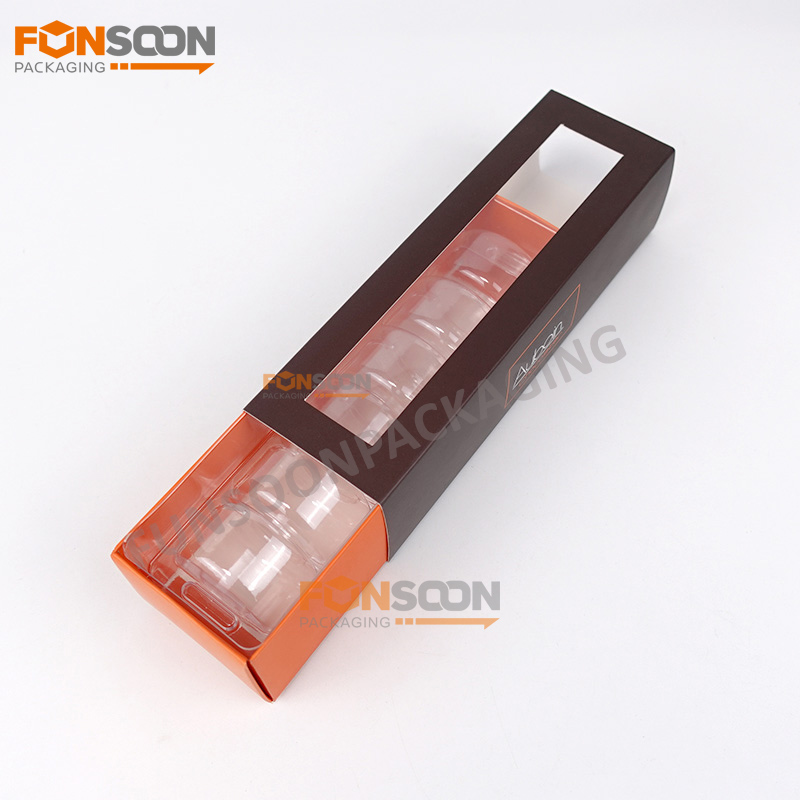6 macaron paper drawer box set with window