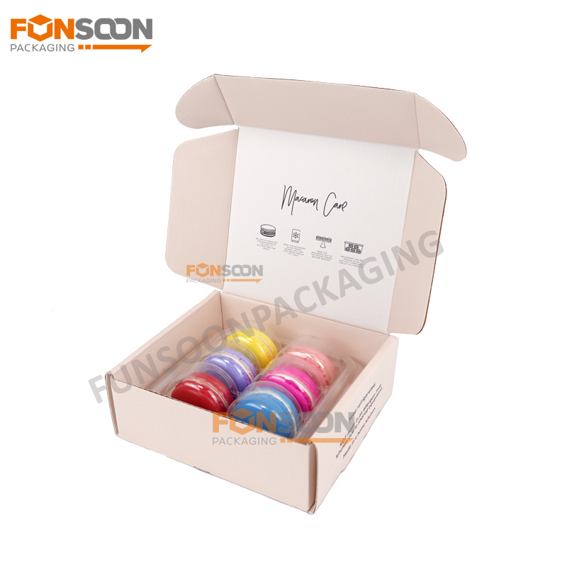 12 macaron corrugated cardboard box with inserts