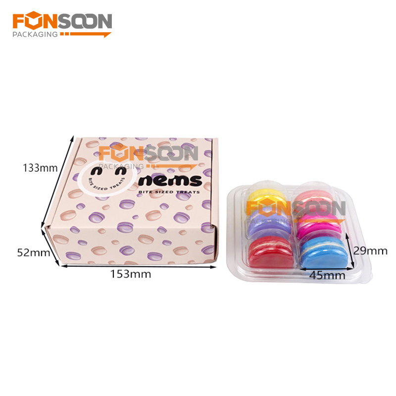 12 macaron corrugated cardboard box with inserts