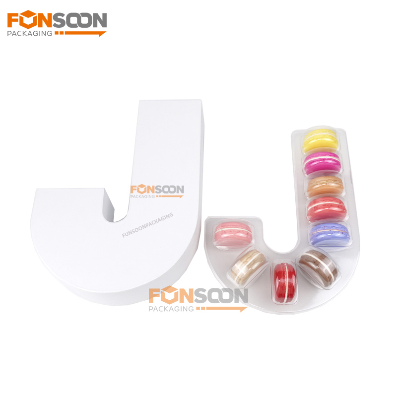 J Shaped cardboard Christmas macaron box
