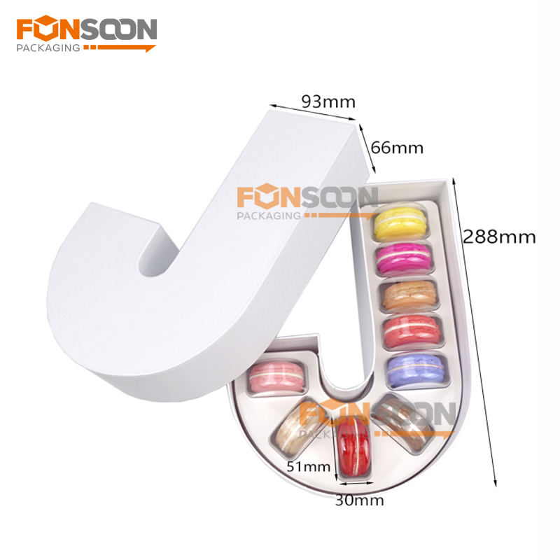 J Shaped cardboard Christmas macaron box