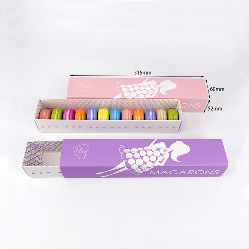 food grade paper 12 macarons drawer box