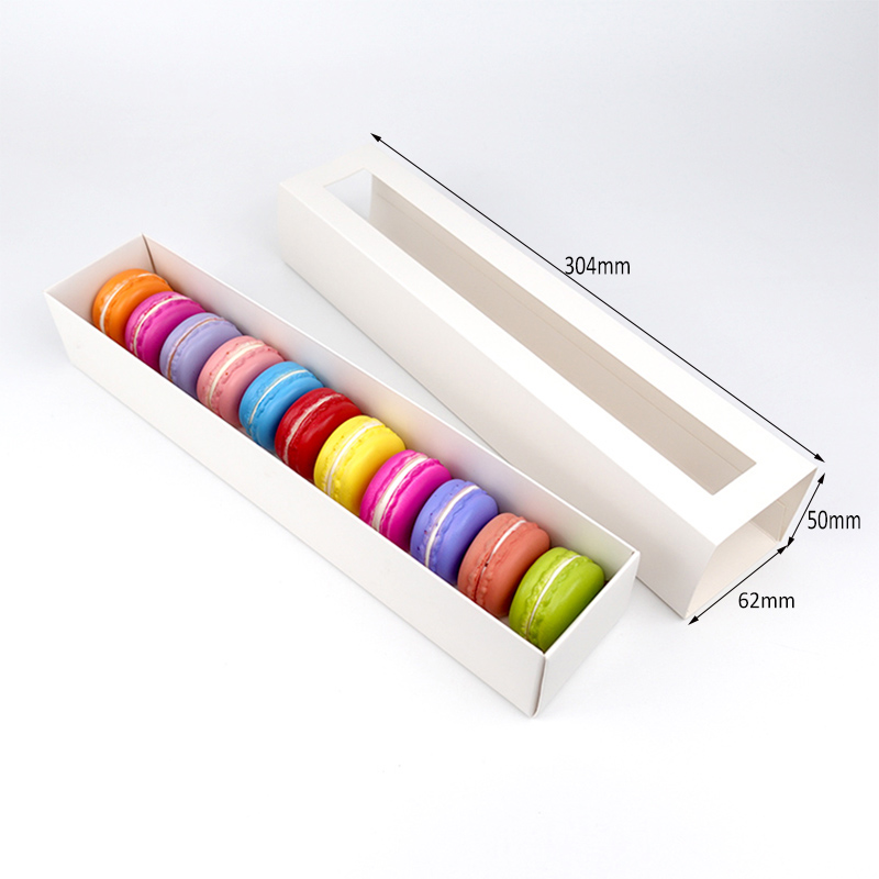 food grade paper 11 macarons long drawer box