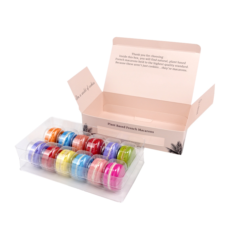 12 macarons paper packaging box with insert