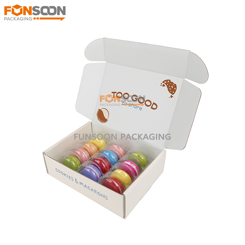 12 macarons corrugated cardboard box with inserts