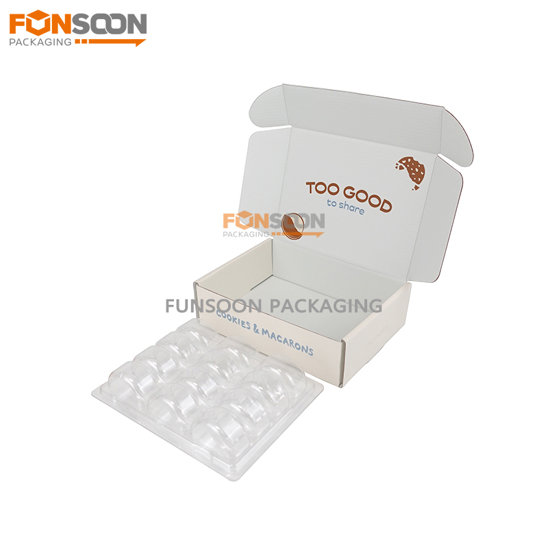 12 macarons corrugated cardboard box with inserts