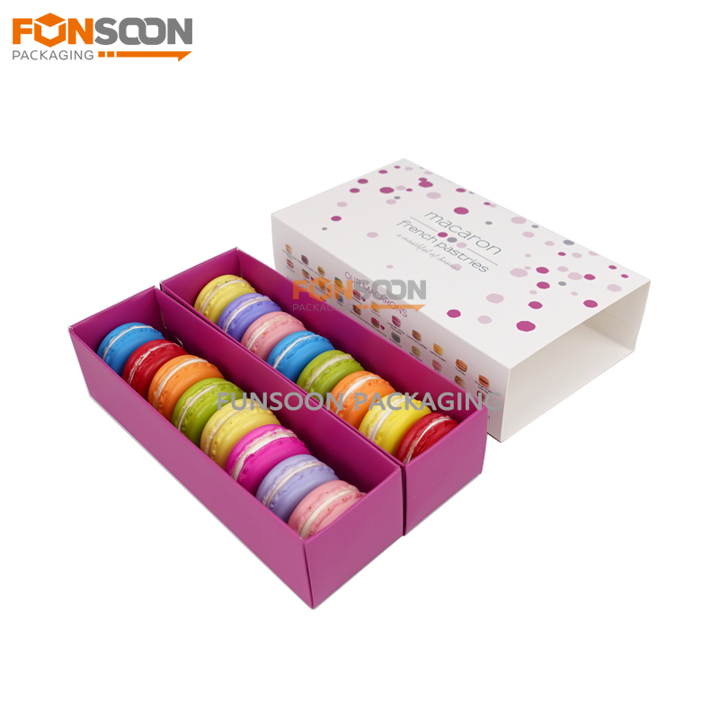 12 macarons Paper drawer box
