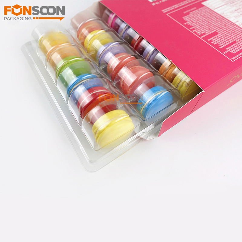24 macaron paper box with clear window