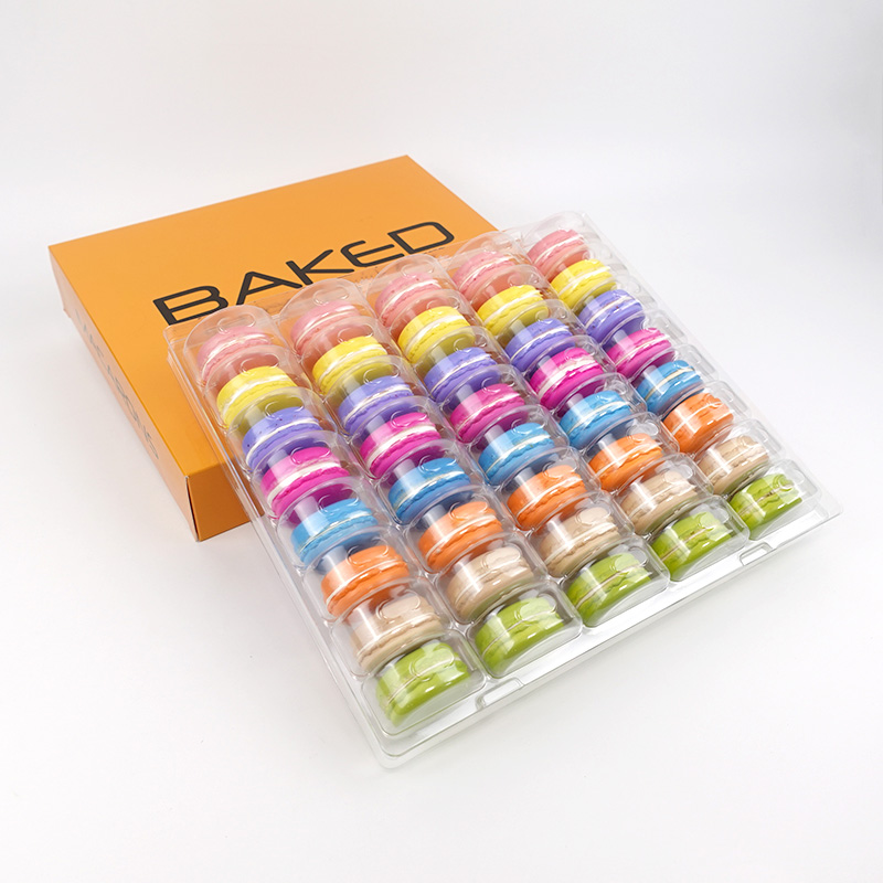 40 macarons paper box with insert trays