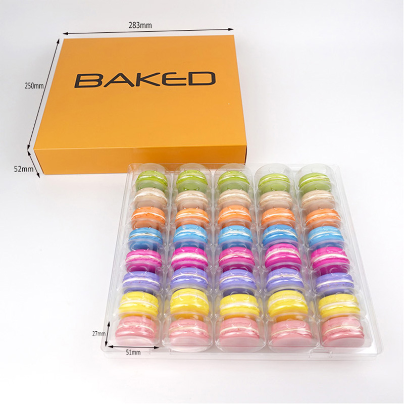40 macarons paper box with insert trays