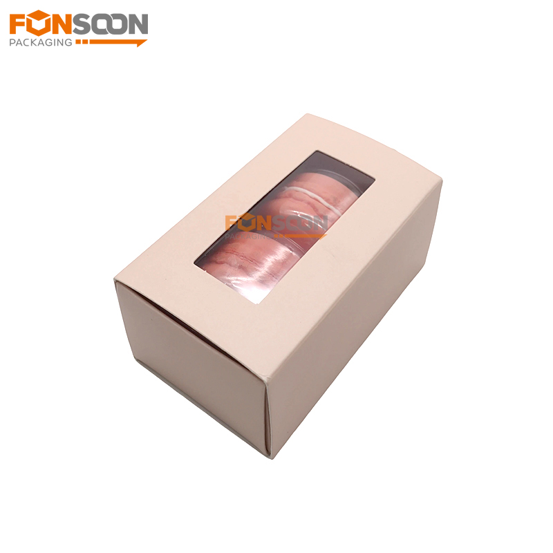2 macarons Paper drawer box with window