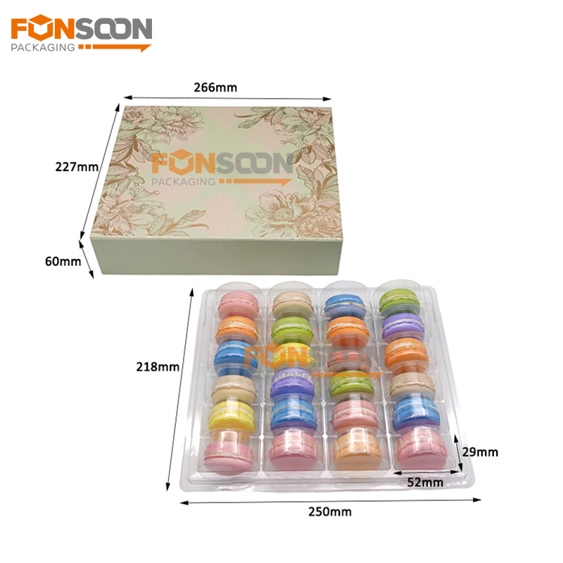 24 macarons Cardboard magnet gift box