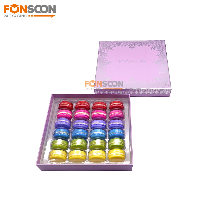 Sliver Foil Printing 24 Macarons gift box