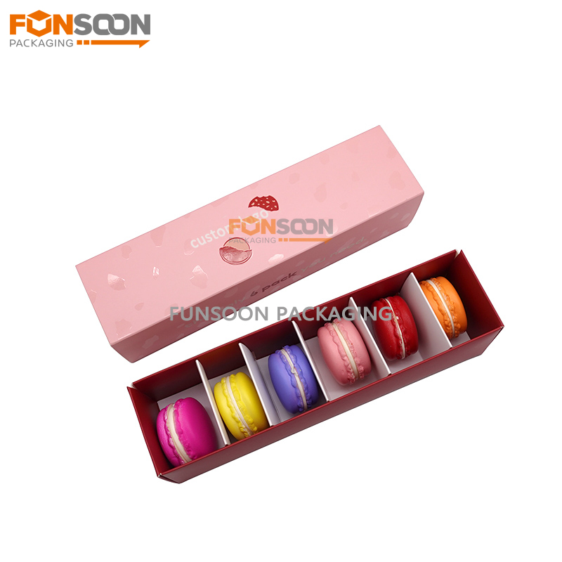 6 macaron paper drawer box with divider