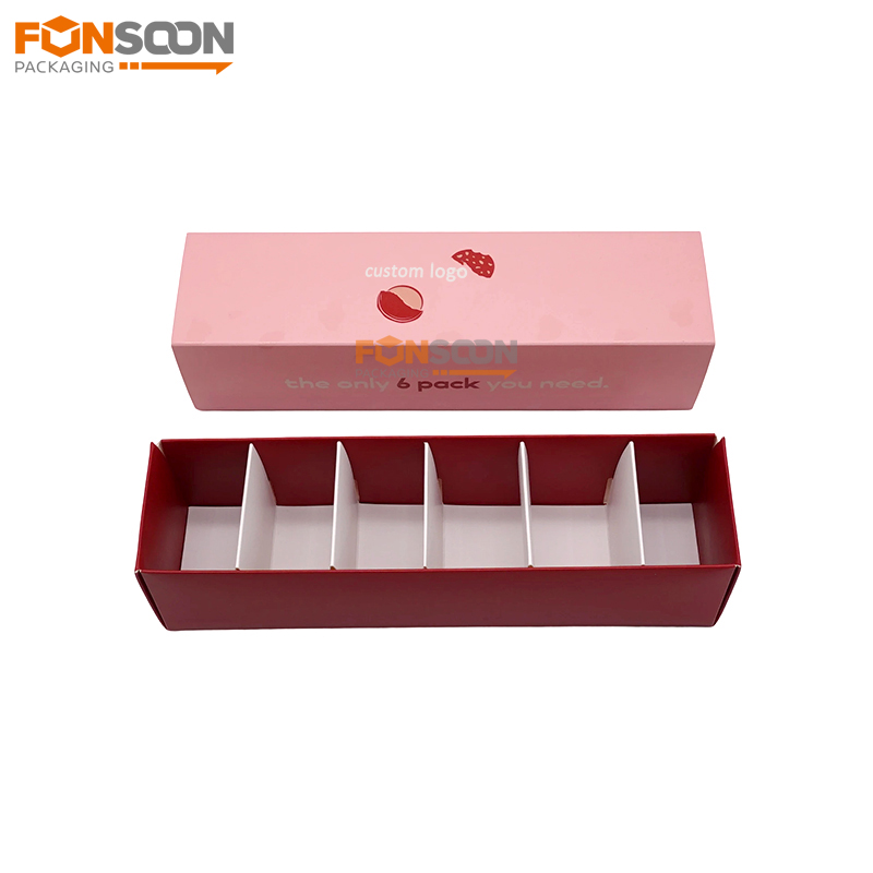 6 macaron paper drawer box with divider
