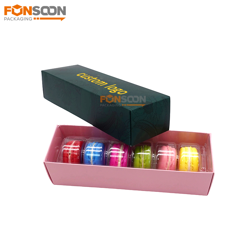 6 macaron paper gift box with insert trays