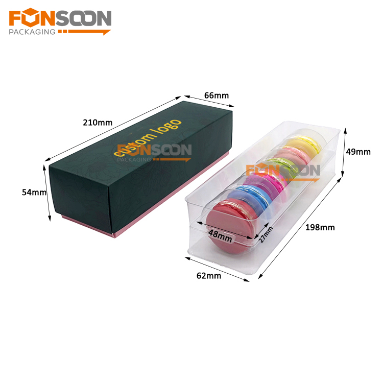 6 macaron paper gift box with insert trays