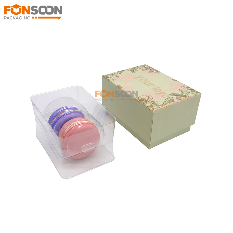 2 macarons luxury cardboard gift box with insert