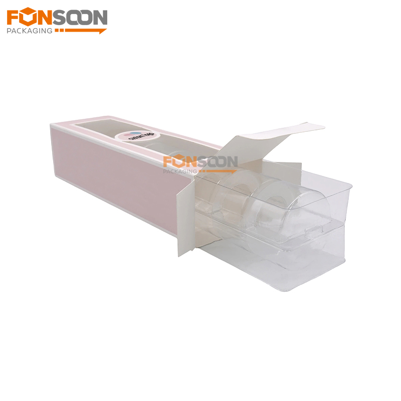 6 macarons paper box with clear window