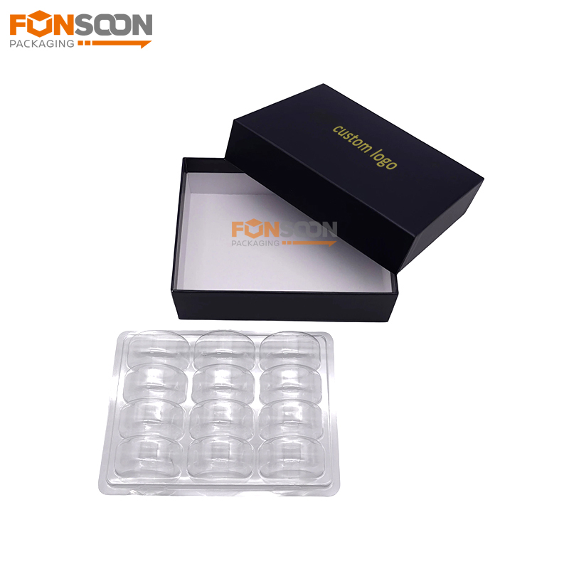 12 macaron luxury cardboard gift box with insert