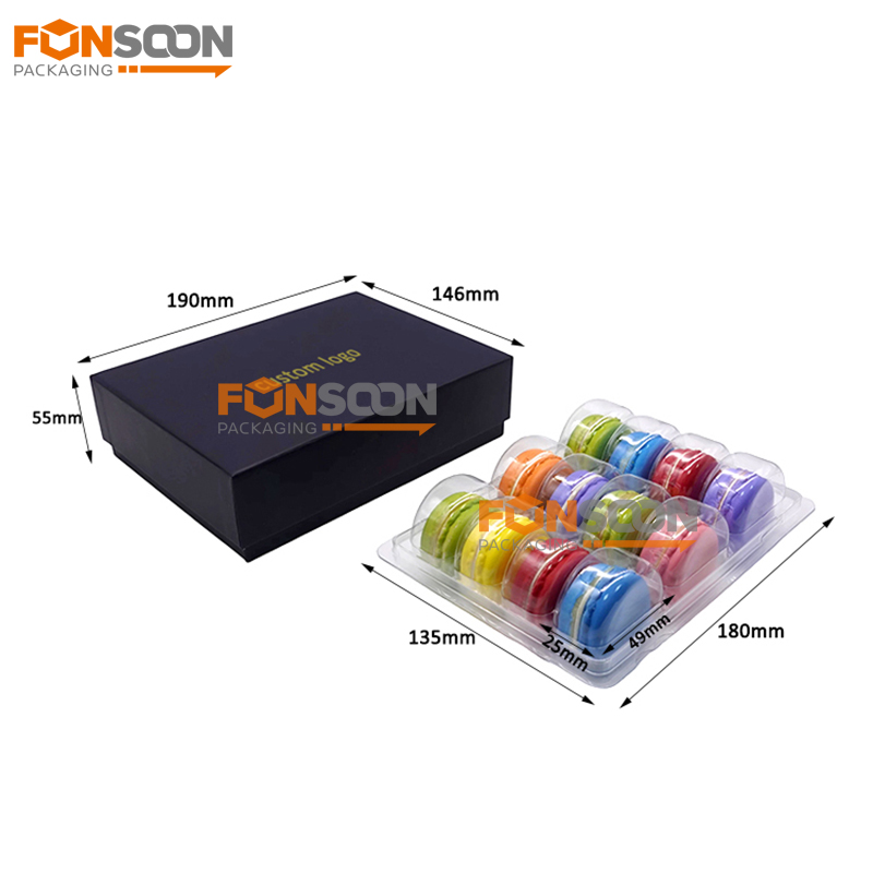 12 macaron luxury cardboard gift box with insert