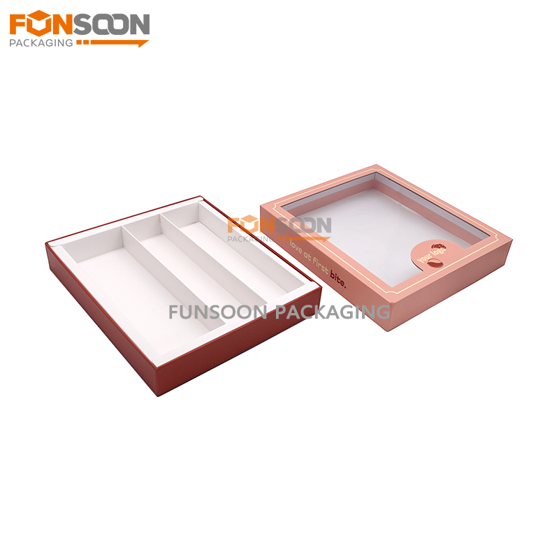 luxury cardboard cookie dessert gift box with window