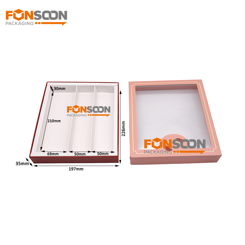 luxury cardboard cookie dessert gift box with window