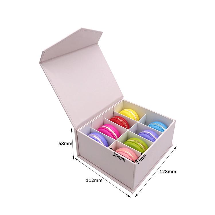 8 macarons cardboard gift box with magnet lid