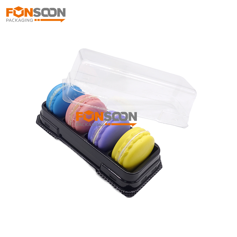 4 macarons plastic blister box