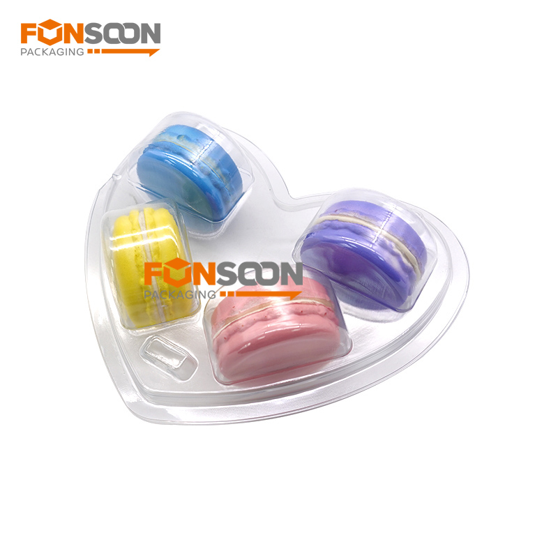 heart shape 4 holes macaron blister packaging