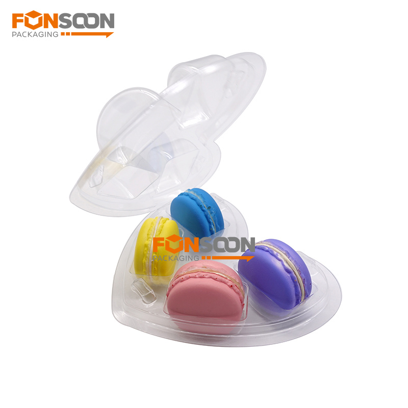 heart shape 4 holes macaron blister packaging