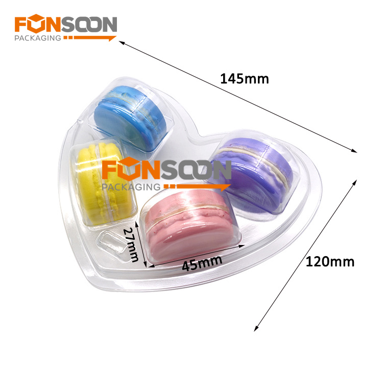 heart shape 4 holes macaron blister packaging