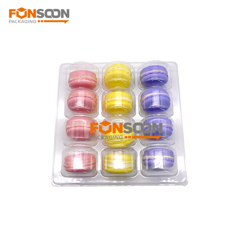 12 macarons clear blister display tray
