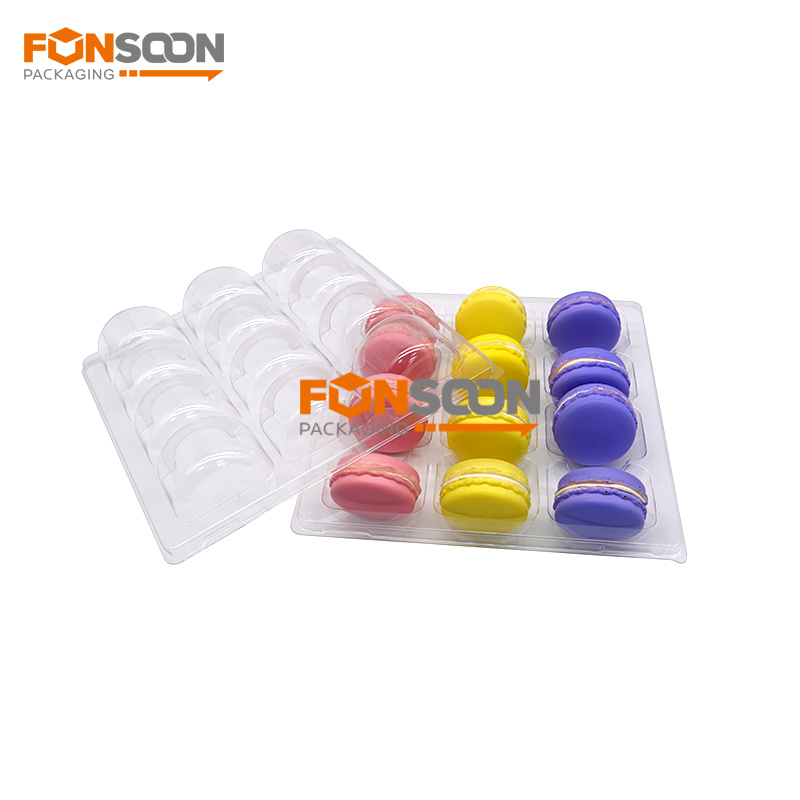 12 macarons clear blister display tray