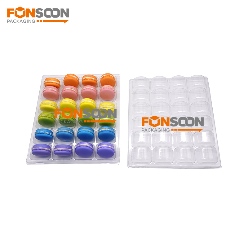 24 holes macarons clear blister display box