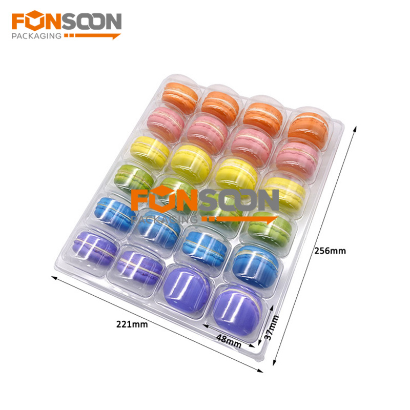 24 holes macarons clear blister display box