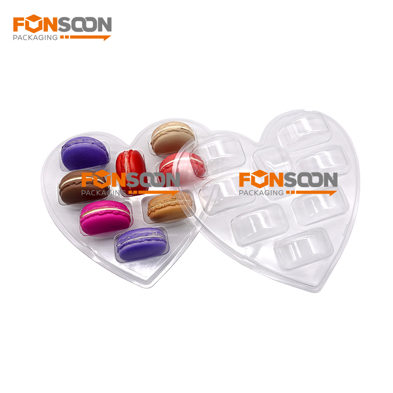 8 holes macaron blister heart shape trays