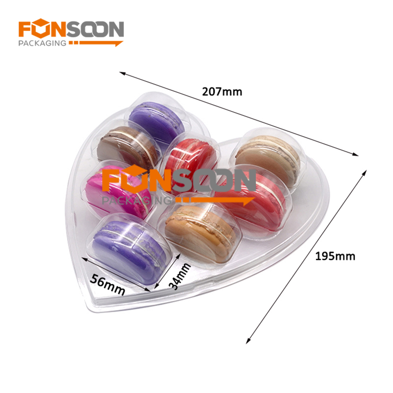 8 holes macaron blister heart shape trays