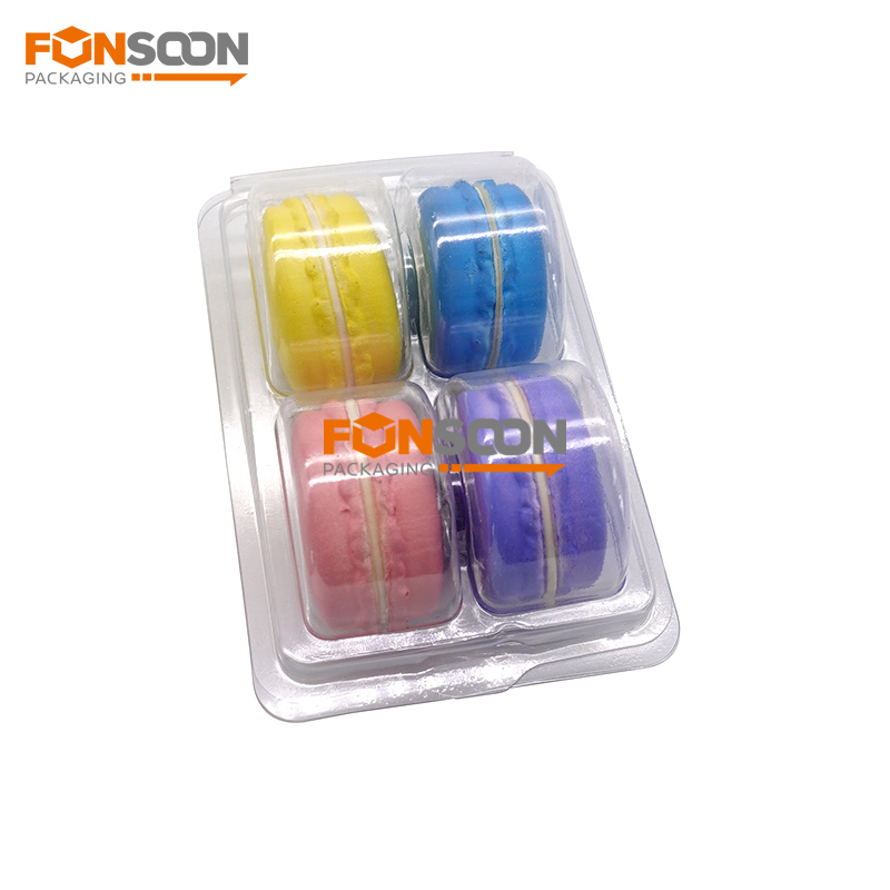 4 macarons clamshell blister box