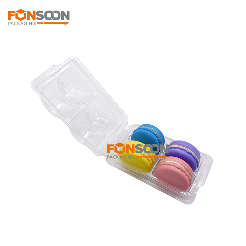 4 macarons clamshell blister box