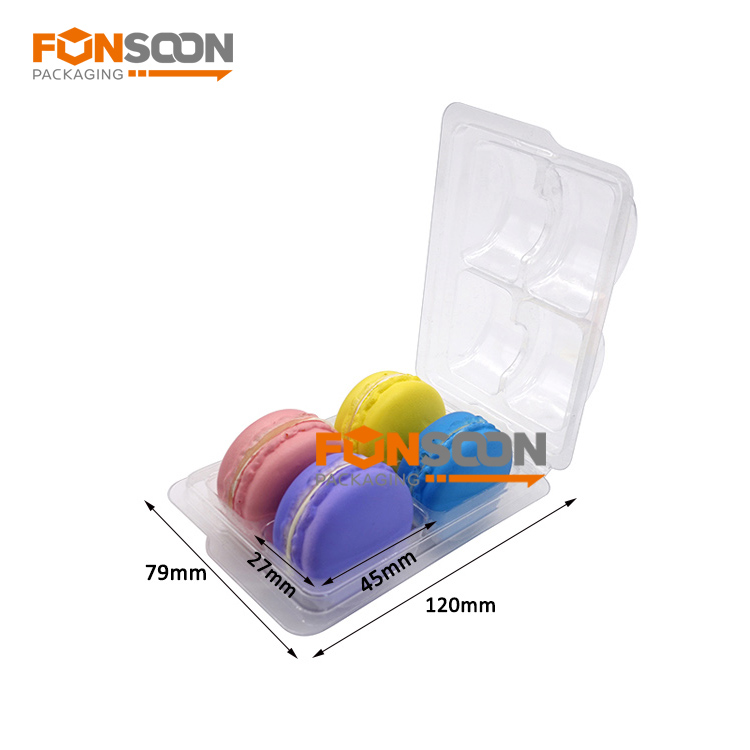 4 macarons clamshell blister box