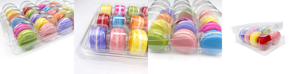 Food grade PET macaron tray with individual cavities
