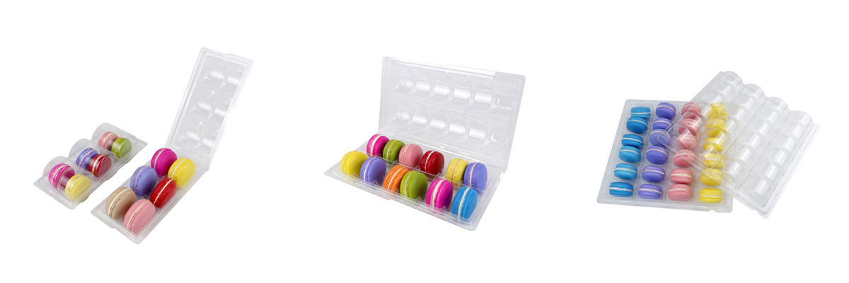 Custom macaron tray cavity designs for different quantities