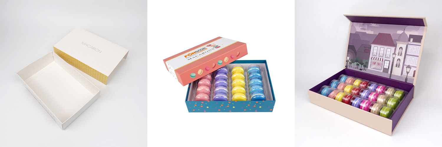 Folding paper box vs rigid gift box for macaron packaging