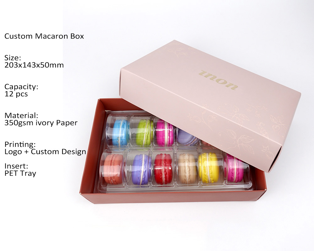 Custom macaron box requirements including size material and printing