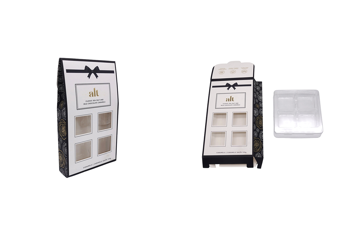 Custom folding paper chocolate box with printed design