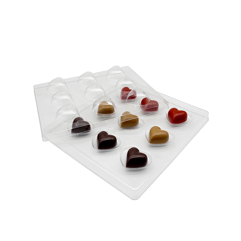 Custom PET chocolate packaging insert with individual cavities