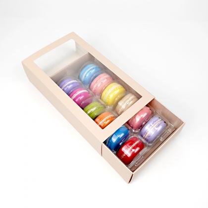 custom 12 macaron gift box with window