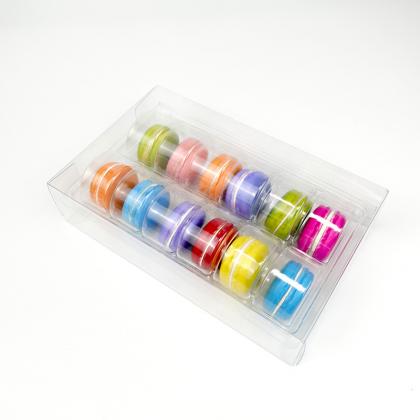  12 macarons plastic box with insert tray